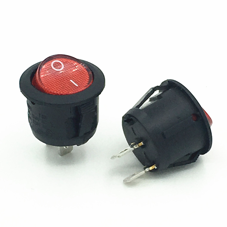 KCD1-105圆形开关 两脚两档开关 圆23mm开孔20mm银触点