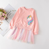 Autumn dress, girl's skirt, cartoon sweatshirt, children's clothing