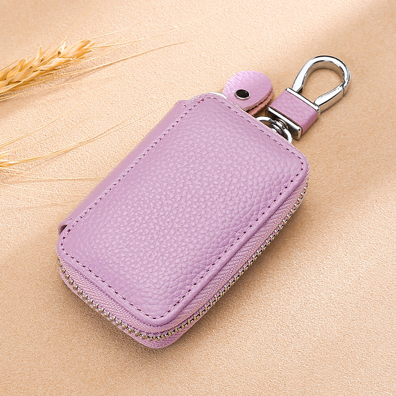 Fabricante de la llave del coche bolso de cuero de los hombres con cremallera bolso de la llave de las mujeres bolsa de tarjeta multifuncional cartera creativa