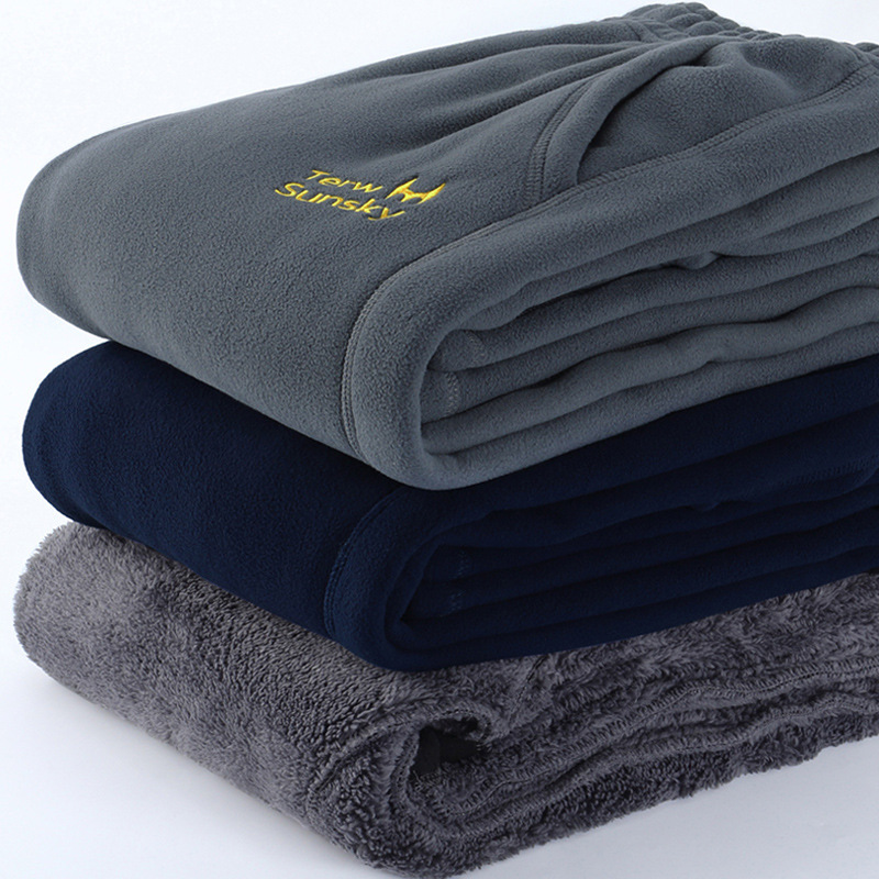 TK031 [a generation of hair] Outdoor padded and velvet sports warm fleece pants men
