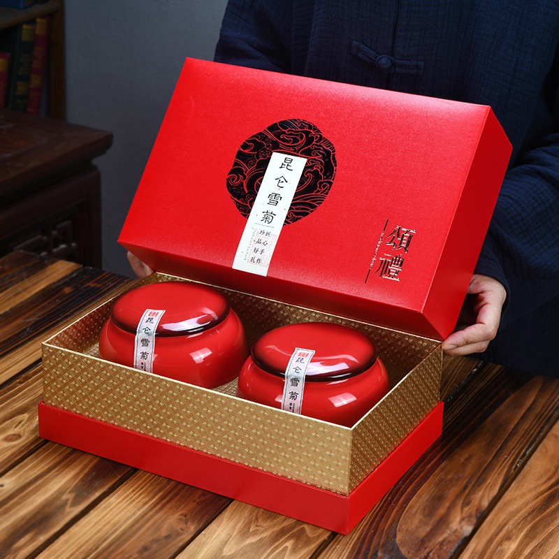 昆仑雪菊礼盒包装盒空盒子 昆仑胎菊包装盒子 菊花礼盒