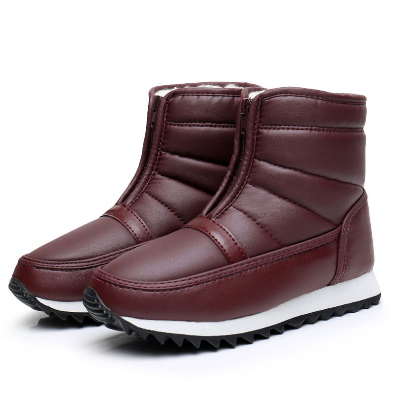 Botas de nieve con cremallera de invierno, zapatos de gran tamaño, impermeables para exteriores, antideslizantes, botas de nieve gruesas_voghion.com
