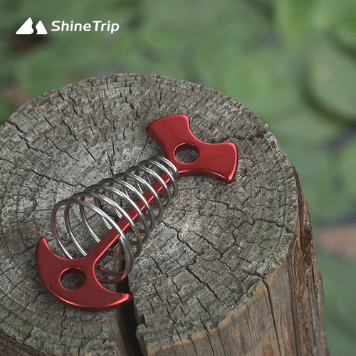 Shanqu Outdoor Spring Fishbone Ground Nail Pallet Fixer Multifunctional Tent Canopy Accessories Ground Pile Adjustment Rope Buckle