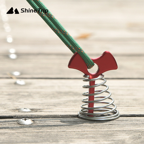 Shanqu Outdoor Spring Fishbone Ground Nail Pallet Fixer Multifunctional Tent Canopy Accessories Ground Pile Adjustment Rope Buckle
