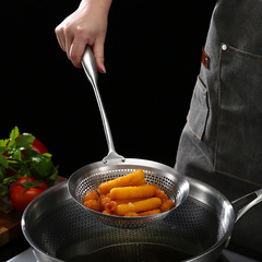 304不鏽鋼漏勺家用廚房笊籬過濾網大號餃子油炸撈麵勺薯條炸撈