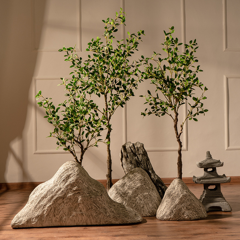 Money Tree Green Plant for Living Room Indoor Shop Decoration Landscaping Ornament Potted Plant Artificial Tree High Simulation