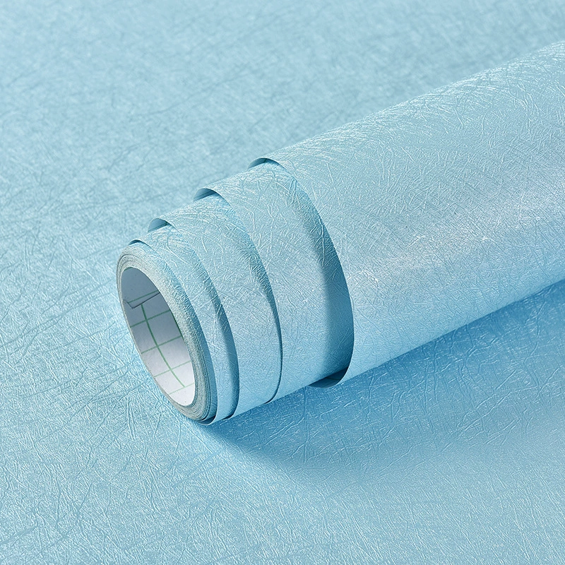 Self-Adhesive PVC Wallpaper, Imitation Linen Pattern, Waterproof & Moisture-Proof, Various Widths