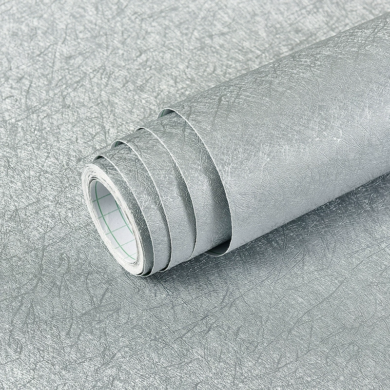 Self-Adhesive PVC Wallpaper, Imitation Linen Pattern, Waterproof & Moisture-Proof, Various Widths