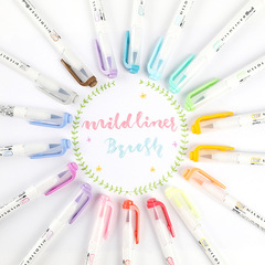 日本斑馬WFT8柔和熒光軟筆 雙頭淡色brush熒光筆 手賬標記彩色筆