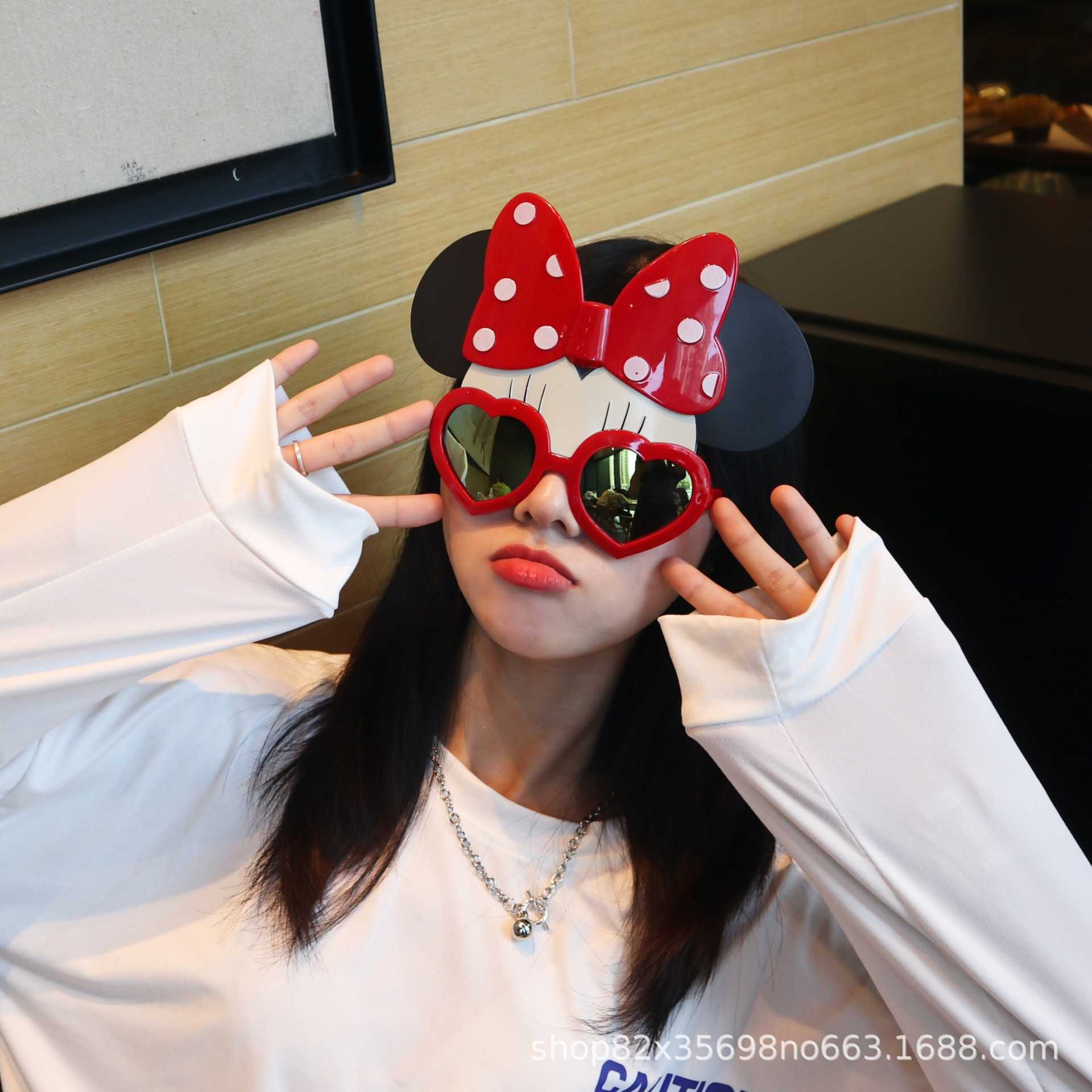 Fun Birthday Cartoon Bow Tie Mickey Mouse Mask Party Glasses Amusement Park Funny Photo Prop Glasses