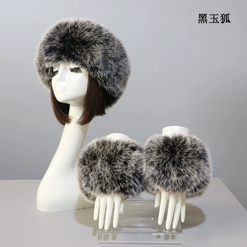 Шапка манжетный костюм, осень и зима, тёплая imitation fur иконка, лисий мех манжет рукав, иностранная торговля свободная клещ hat girl