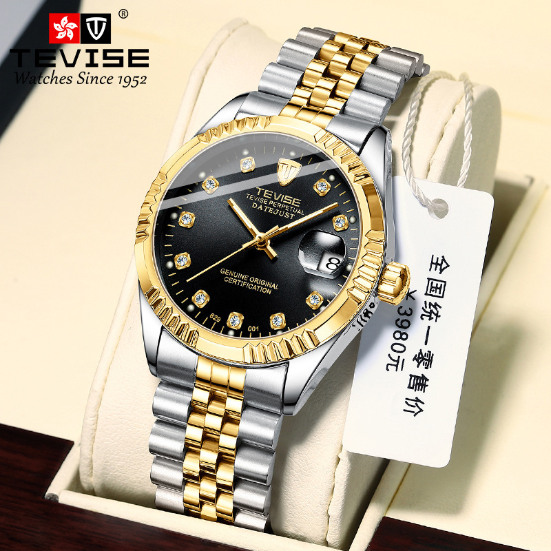 Swiss Watch Tevise Waterproof Watch Luminous Men's Watch Full Mechanical Men's Mechanical Watch Cross-Border