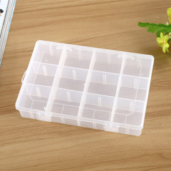 KC04 Small 24-Grid to 12-Grid Plastic Storage Box, Jewelry and Medicine Dividers, Transparent Part Box, Storage Box