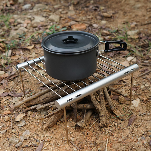 户外不锈钢管烧烤支架便携炉BBQ烤肉架子家用木炭组装烧烤工具