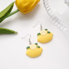 Yellow fresh universal advanced earrings, french style, flowered, high-quality style, bright catchy style