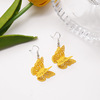 Yellow fresh universal advanced earrings, french style, flowered, high-quality style, bright catchy style