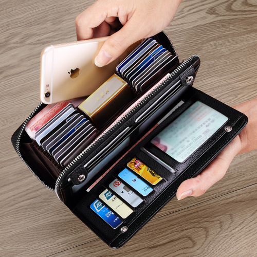 English Royal Paul Wallet Men's Long Wallet Large Capacity Card Holder Anti-Scramble Wallet Leather Wallet Cowhide Long Wallet