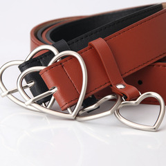 New heart-shaped buckle belt trendy versatile love buckle fashionable women's belt heart pendant decoration trouser belt