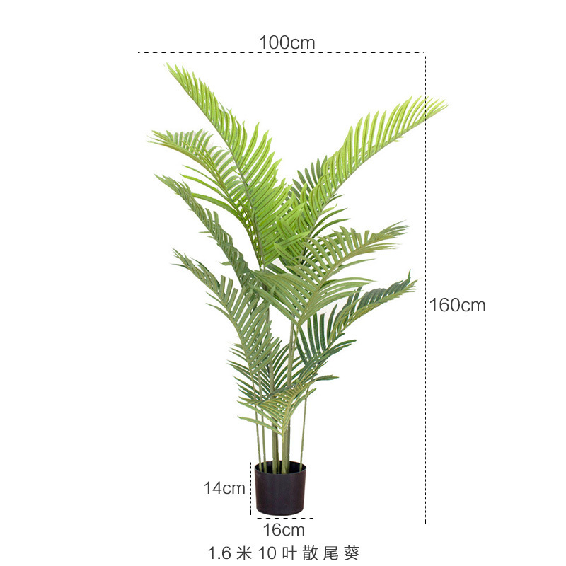 Plantas artificiales nórdicas en maceta, geranios grandes para interiores, plantas verdes artificiales para ventana, bonsái de pie, palmeras artificiales