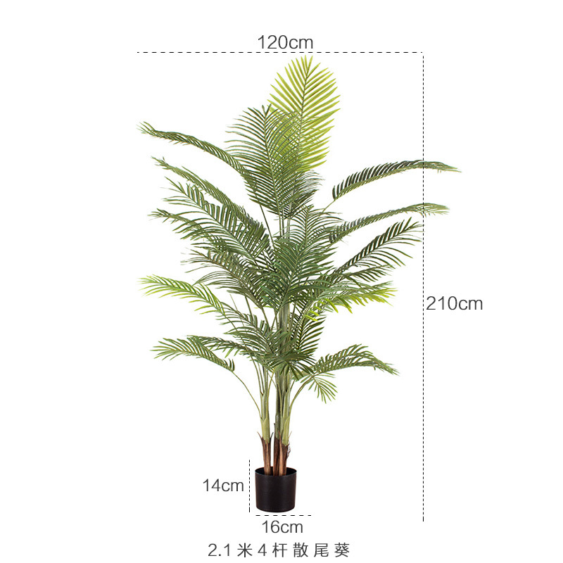 Plantas artificiales nórdicas en maceta, geranios grandes para interiores, plantas verdes artificiales para ventana, bonsái de pie, palmeras artificiales