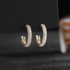 Design earrings, zirconium, silver needle, trend of season, silver 925 sample, wholesale