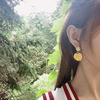 Yellow fresh universal advanced earrings, french style, flowered, high-quality style, bright catchy style