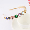 Metal headband, round fashionable retro hair accessory from pearl, Korean style, flowered