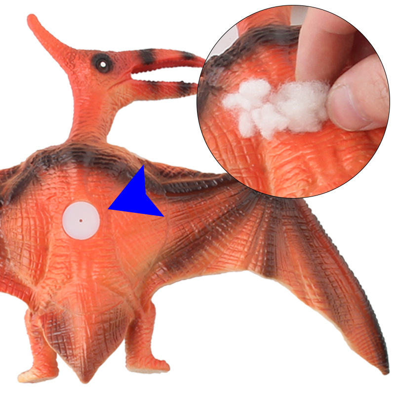 Nuevo producto transfronterizo: Juguete de dinosaurio jurásico realista para niños, modelo grande de Triceratops y pterosaurio, relleno de algodón, hueco, para decoración.