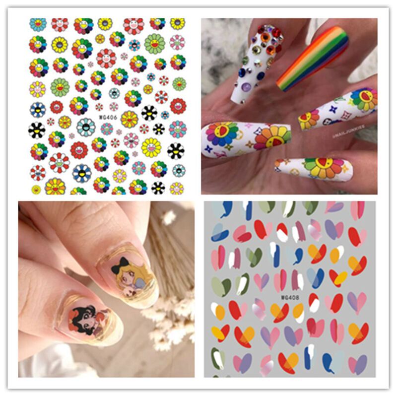 Sunflower Nail Stickers Factory Spot New Sunflower Sunflower Nail Stickers WG376-408