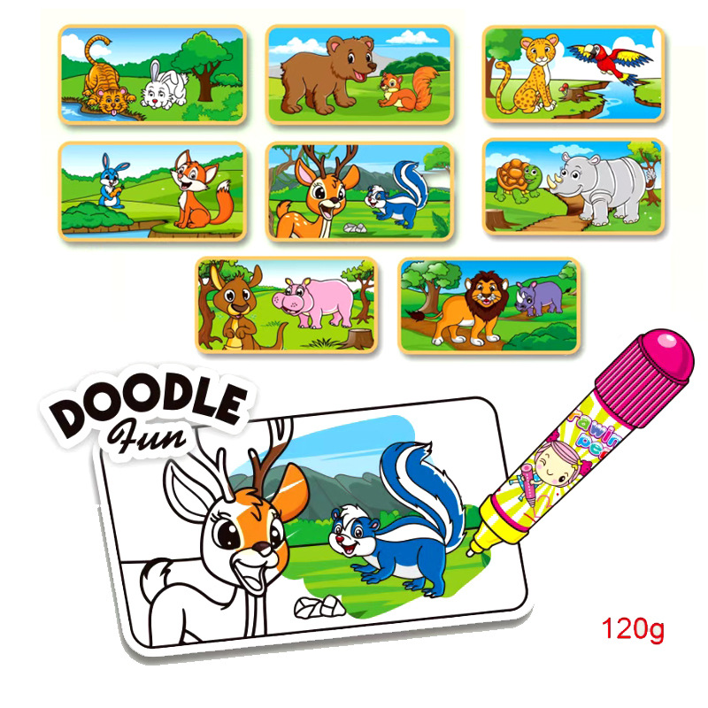 Tarjeta de pintura de color mágico de agua para niños Tarjeta de pintura de agua para colorear TARJETA DE Doodle educación temprana Qizhi ciencia y educación juguete Tarjeta de graffiti