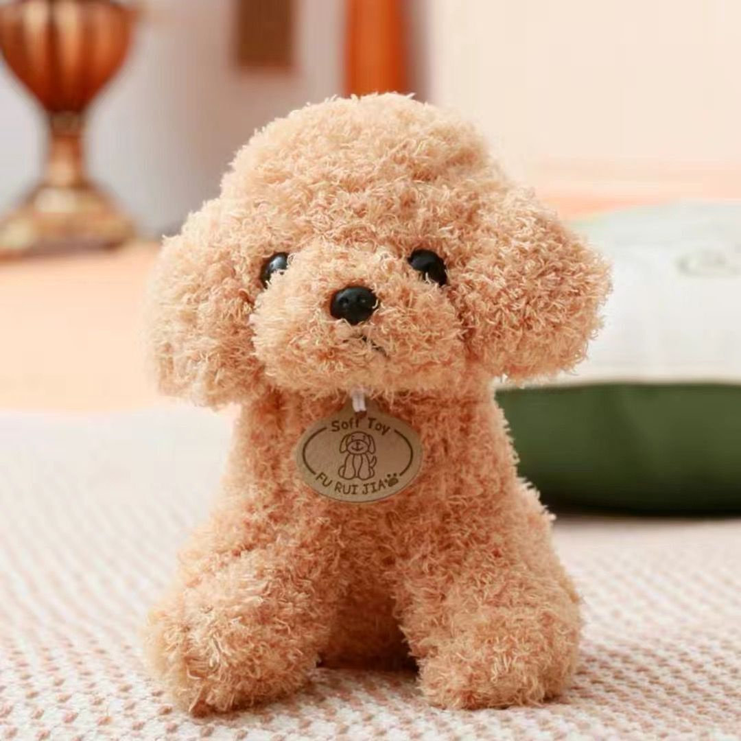 Perro de peluche beige