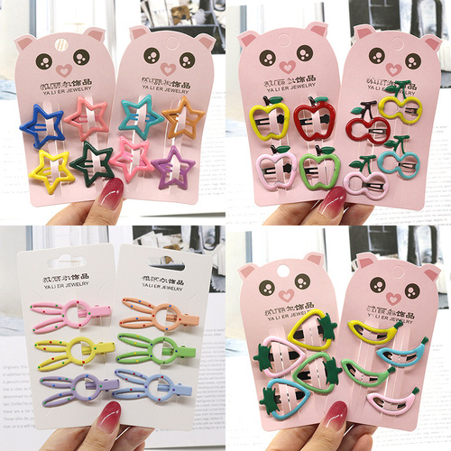 New hair accessories BB clip hairpin five-pointed star baby clip set 2 yuan store night market supply Korean version children's hairpin