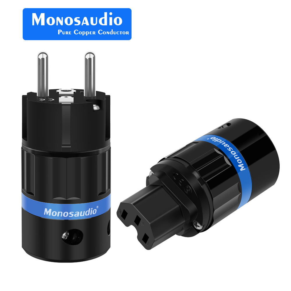 Monosaudio E104R/F104R 纯铜镀铑Hifi音频电源连接器IEC母插头
