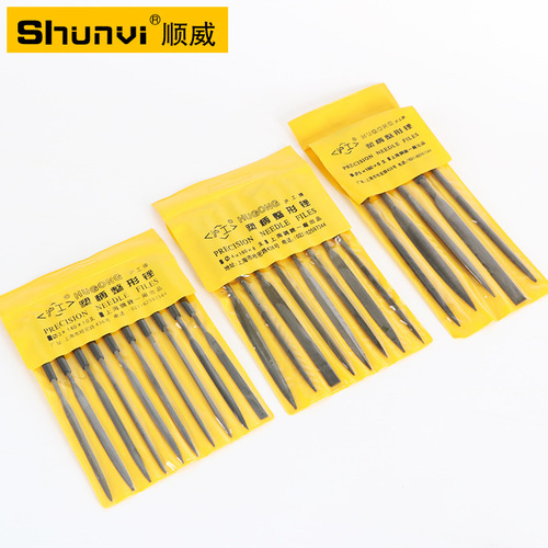 Assorted small files set 10-piece set Shanghai work single set with plastic handle shaping triangle polished metal steel file flat