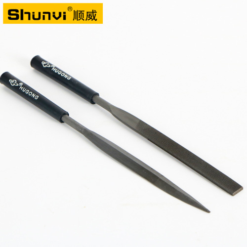 Assorted small files set 10-piece set Shanghai work single set with plastic handle shaping triangle polished metal steel file flat