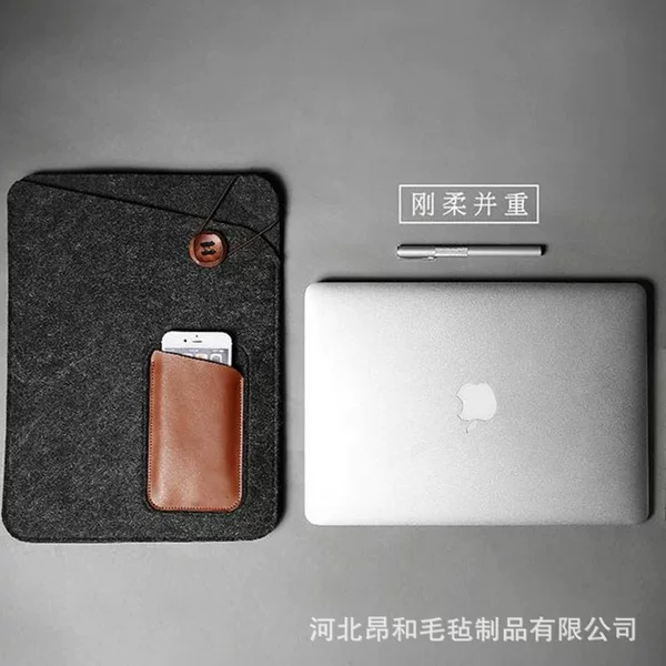 Felt Liner Bag Felt Protective Cover Bag Zipper Buckle Storage Bag