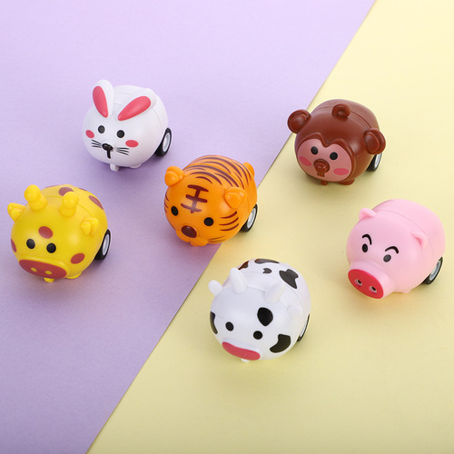 Boy toy car children's toy pull back car cartoon animal car baby pull back hot selling small toy wholesale