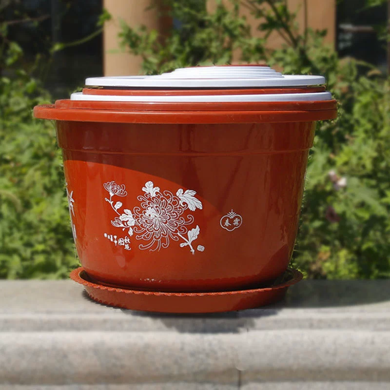 Зеленый горшок Цветочный горшок Горшок для рассады Балкон Крытый Круглый Зеленое растение Пластиковый большой цветочный горшок Открытый цветочный горшок