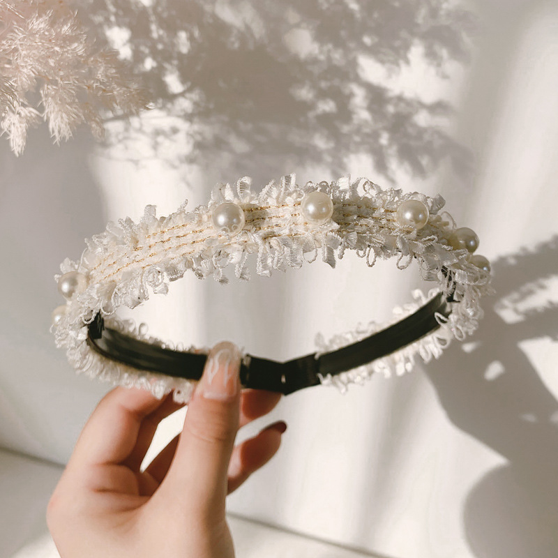 Estilo coreano perla de hadas estilo Chanel diadema de las mujeres del todo-fósforo horquilla retro dulce Super Hada Mori diadema accesorios para el cabello