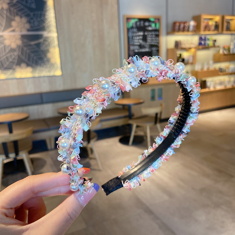 Estilo coreano perla de hadas estilo Chanel diadema de las mujeres del todo-fósforo horquilla retro dulce Super Hada Mori diadema accesorios para el cabello