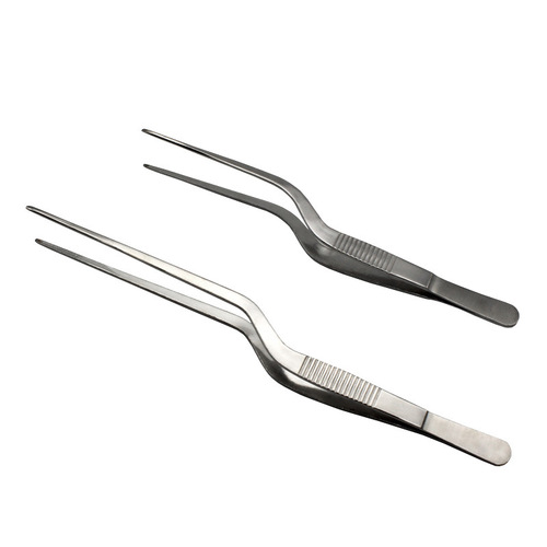 Stainless steel gun-shaped tweezers, experimental gardening tissue culture, Western cuisine plating tools, clips, electronic repair, bent tweezers