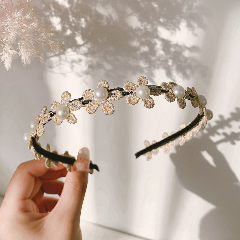 Estilo coreano perla de hadas estilo Chanel diadema de las mujeres del todo-fósforo horquilla retro dulce Super Hada Mori diadema accesorios para el cabello