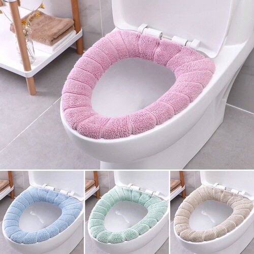 One piece drop shipping universal autumn and winter plus velvet O-shaped toilet mat for home use washable thickened Nordic toilet seat cover