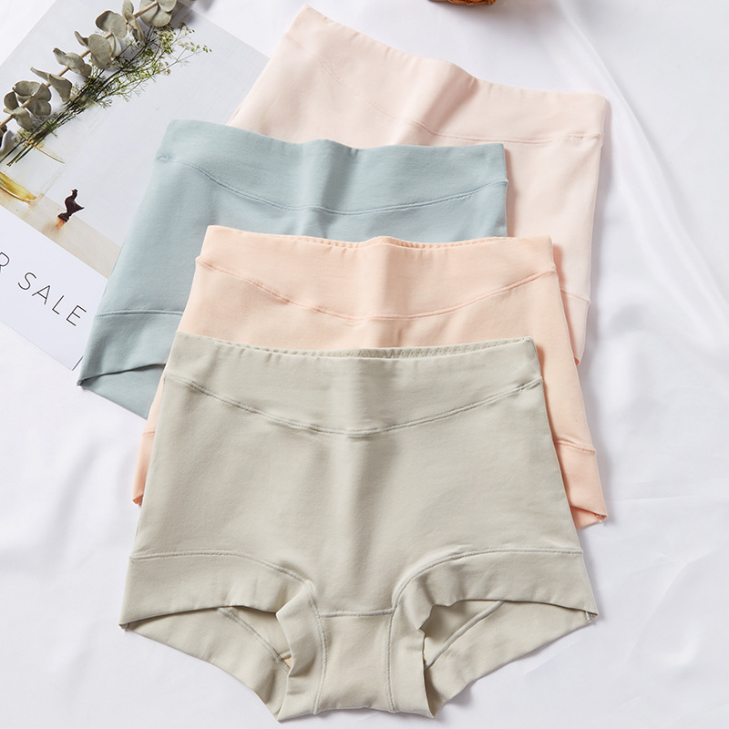 High waist large size full combed cotton boxer shorts 200kg antibacterial cotton belly ladies underwear seamless briefs