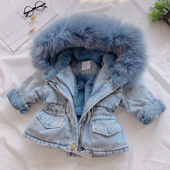 Women's Cowboy Jacket for Autumn/Winter, Fleece-lined and Thick, Baby Style Windbreaker for Young Children, Hooded with Wool Collar, Warm and Cozy Parka