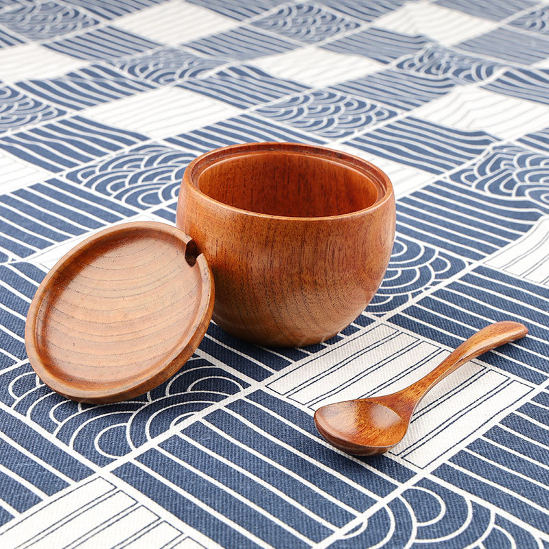 Fábrica al por mayor botella de condimento creativo cocina de madera maciza práctico frasco de sal botella de condimento de cocina de primera clase en stock