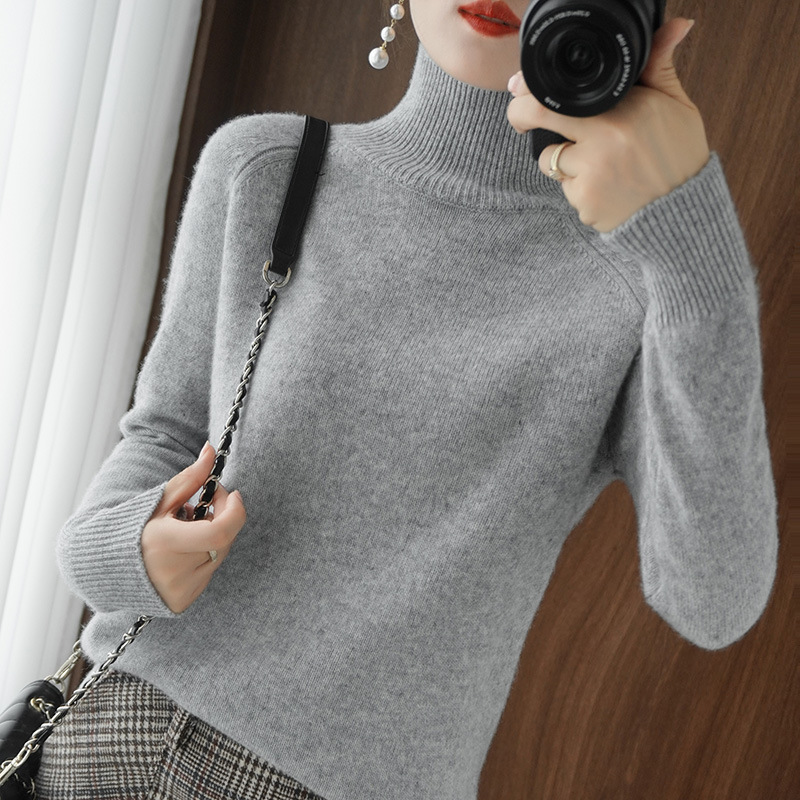 Cross-Border 2025 Autumn and Winter New Large Size Women's Loose Knitwear Turtleneck Knitwear Women's Tops Bottoming Shirt Clothing Winter