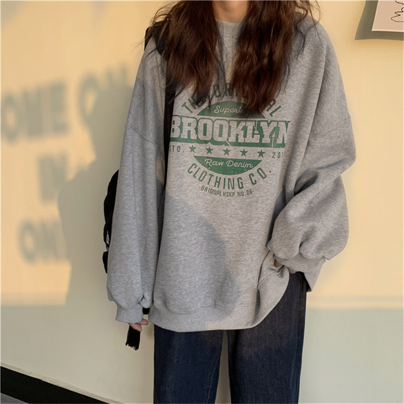Damen 2024 neue Herbst koreanische Buchstaben Rundhals ausschnitt lose Damen pullover Damen Außenhandel grenz überschreitende Tops Großhandel