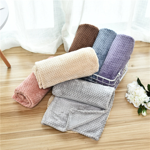 Factory Direct Sale Dog Blanket Cat Blanket Autumn/Winter Warmth Thick Pineapple Fleece Dog Bed Mat Cross-border Wholesale