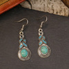 Turquoise earrings, retro ethnic set, boho style, simple and elegant design